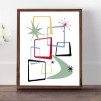 Atomic Squares Stars and Boomerang Mid Century