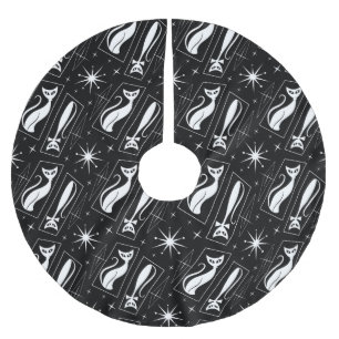 Atomic Star Cat MidCentury Modern Christmas MCM    Brushed Polyester Tree Skirt