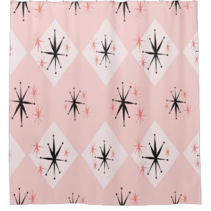 Atomic starburst: 1960s inspired pattern. shower curtain