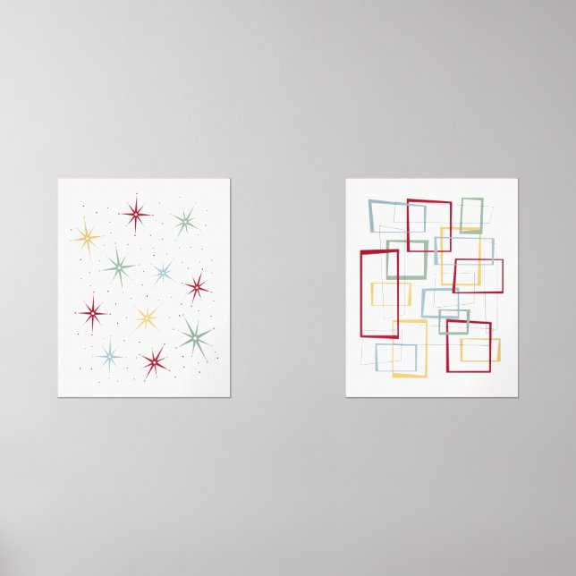 Atomic Starburst and Abstract Squares Mid Century (Front)