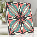 Atomic Starburst Design in Turquoise and Coral Ceramic Tile<br><div class="desc">Capture the essence of the Atomic Age with this sleek tile design featuring jet-age starbursts, swirling atomic rings, and space-age motifs. The vibrant colour palette of pastel turquoise, coral red, and charcoal grey creates a bold and dynamic look, perfect for mid-century modern and retro-inspired spaces. Ideal for backsplashes, accent walls,...</div>