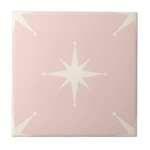 Atomic Starburst Mid Century Modern pink Ceramic Tile