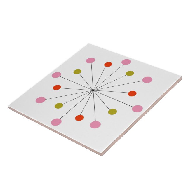 Atomic Starburst Retro  Ceramic Tile (Side)