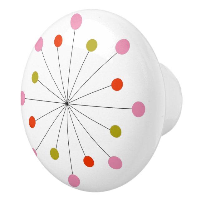 Atomic Starburst Retro  Ceramic Tile Ceramic Knob (Right)