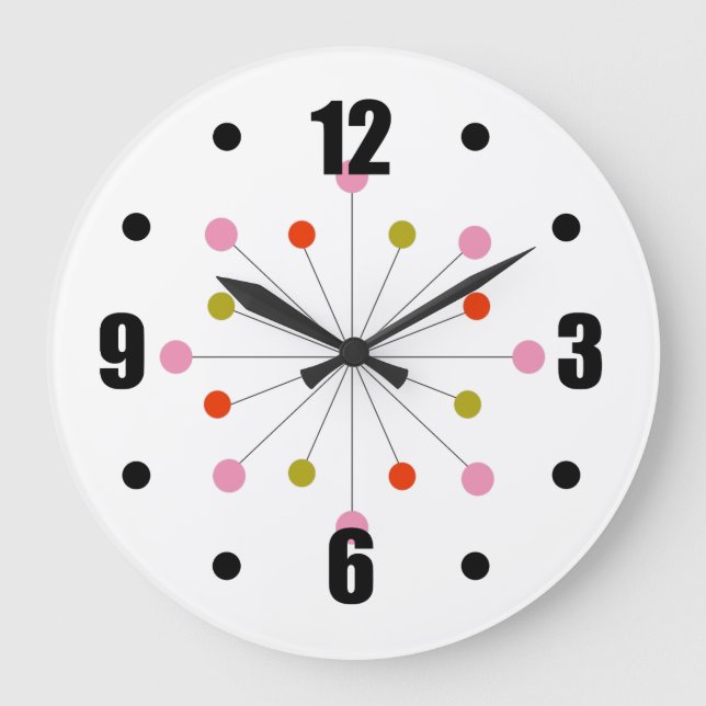 Atomic Starburst Retro Design Large Clock (Front)