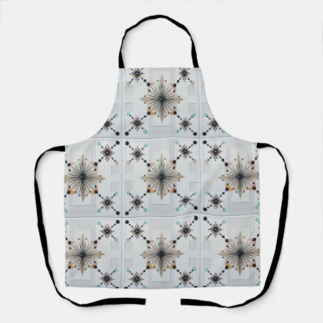 Atomic Starburst Retro Mid Century Modern Apron (Front)