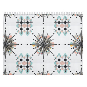 Atomic Starburst Retro Mid Century Modern Calendar