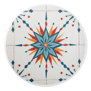 Atomic Starburst Retro Mid Century Modern Ceramic Knob