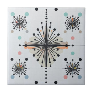 Atomic Starburst Retro Mid Century Modern Ceramic Tile