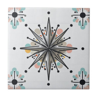 Atomic Starburst Retro Mid Century Modern Ceramic Tile