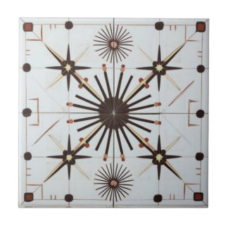 Atomic Starburst Retro Mid Century Modern Ceramic Tile