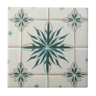 Atomic Starburst Retro Mid Century Modern Ceramic Tile