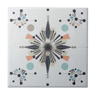 Atomic Starburst Retro Mid Century Modern Ceramic Tile