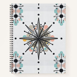 Atomic Starburst Retro Mid Century Modern Notebook