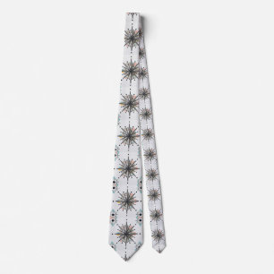 Atomic Starburst Retro Mid Century Modern Tie
