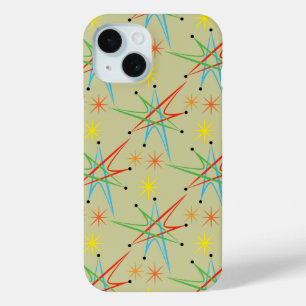 Atomic Starburst Retro Multicolored Pattern iPhone 15 Case