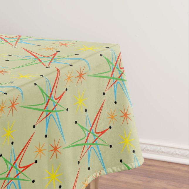 Atomic Starburst Retro Multicolored Pattern Tablecloth (In Situ)