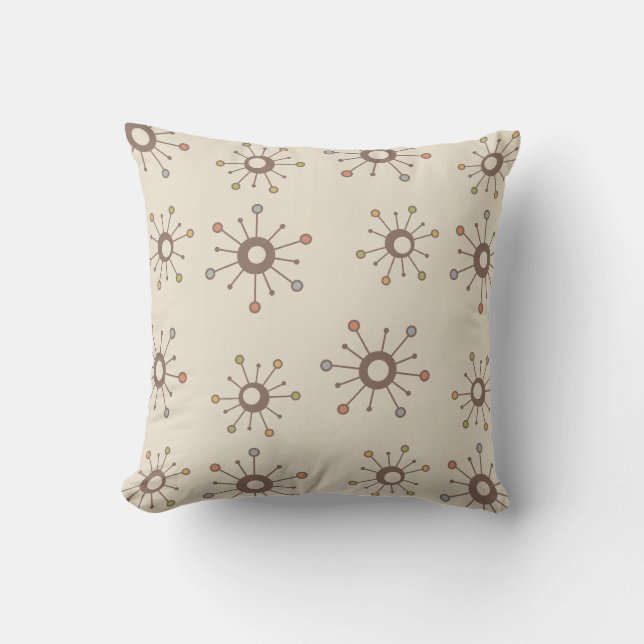 Atomic Starbursts Nature Earth Tones Cushion (Front)