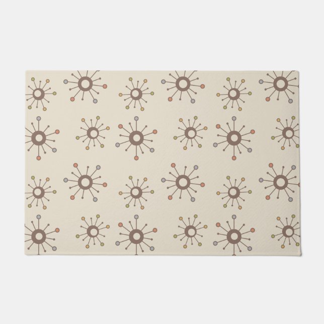 Atomic Starbursts Nature Earth Tones Doormat (Front)