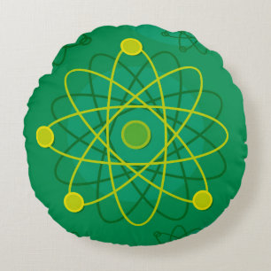 Atomic Structure Graphic Round Cushion