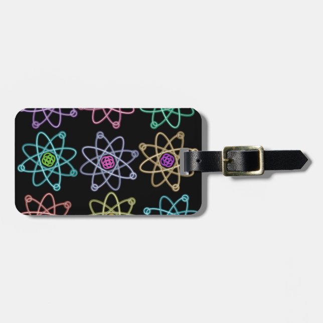 Atomic Structure Pattern Science Luggage Tag (Front Horizontal)