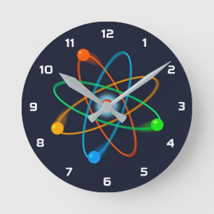 Atomic Structure Science Round Clock