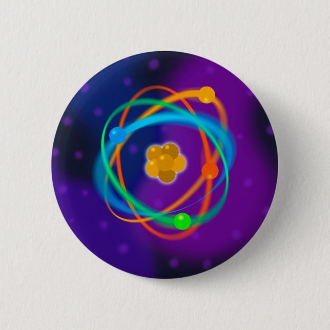 Atomic Structure Spots Science 6 Cm Round Badge (Front)