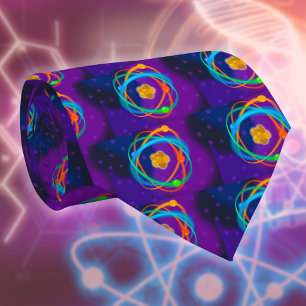 Atomic Structure Spots Science Pattern Tie