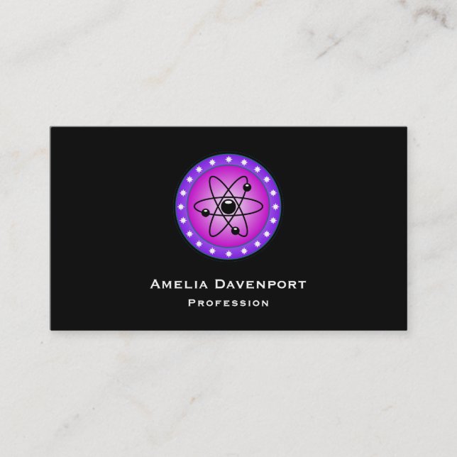 Atomic Symbol on a Pink background Business Card (Front)