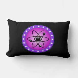 Atomic Symbol on a Pink background Lumbar Cushion