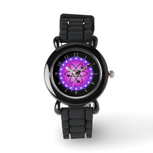 Atomic Symbol on a Pink background Watch