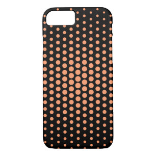 Atomic tangerine Techno Dots Modern Black iPhone 8/7 Case