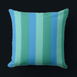 Atomic Teal and Turquoise Stripes Outdoor Pillow<br><div class="desc">This Atomic Teal and Turquoise Stripes Outdoor Pillow pattern is styled after classic, mid century modern, upholstery fabric, with simulated nubby texture. The retro wide and thin stripes alternate in shades of teal, turquoise, and vibrant, sky blue. The tranquil colours might remind you of a day at the beach, but...</div>