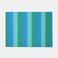 Atomic Teal & Turquoise Stripes Door Mat