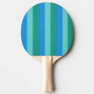 Atomic Teal & Turquoise Stripes Ping Pong Paddle