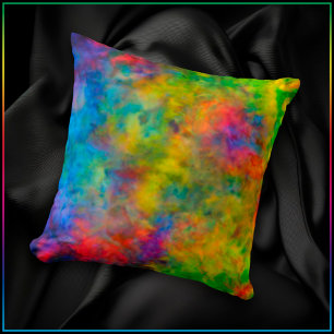 [Atomic Tie-Dye]  Psychedelic Rainbow Colours Cushion