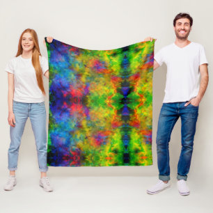 [Atomic Tie-Dye]  Psychedelic Rainbow Colours Fleece Blanket
