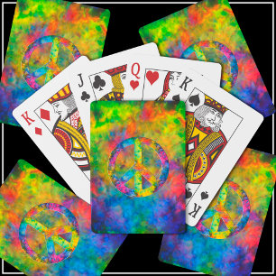 [Atomic Tie-Dye]  Psychedelic Rainbow Colours Playing Cards