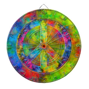 [Atomic Tie-Dye] Rainbow Colours Peace Sign Symbol Dartboard