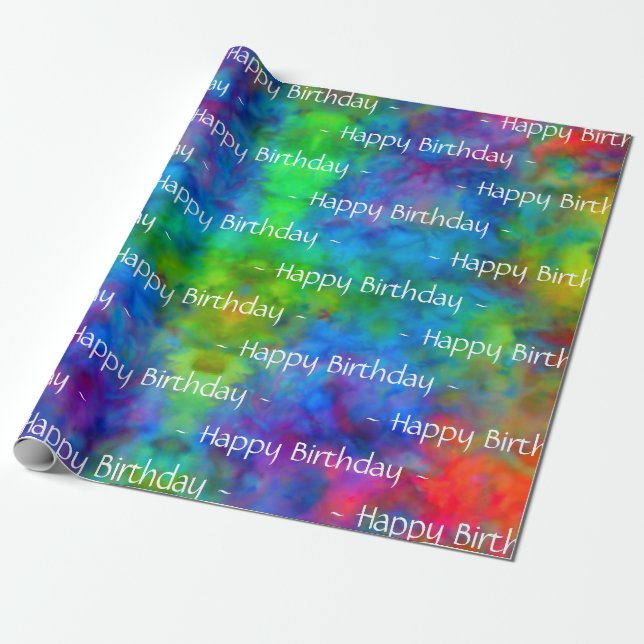 [Atomic Tie-Dye] Rainbow Colours Wrapping Paper (Unrolled)