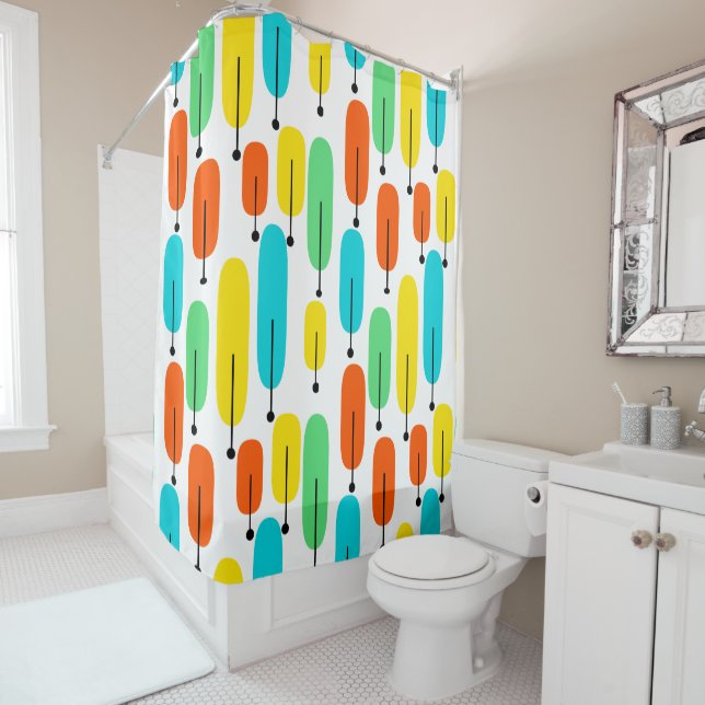 Atomic Trees Shower Curtain (In Situ)