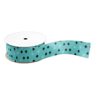 Atomic Turquoise Starbursts Grosgrain Ribbon