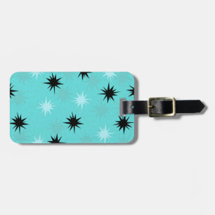 Atomic Turquoise Starbursts Luggage Tag
