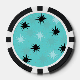 Atomic Turquoise Starbursts Poker Chips