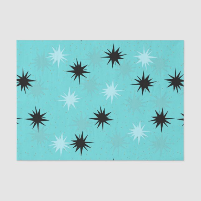 Atomic Turquoise Starbursts Tissue Paper (Front)