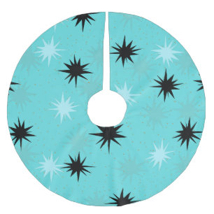Atomic Turquoise Starbursts Tree Skirt