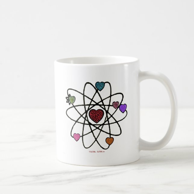 Atomic Valentine Leopard Print Hearts Coffee Mug (Right)