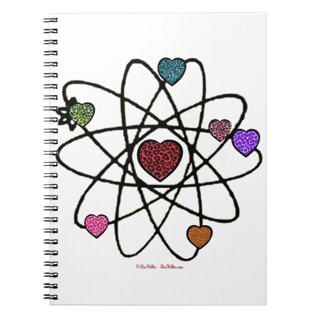 Atomic Valentine Leopard Print Hearts Notebook (Front)