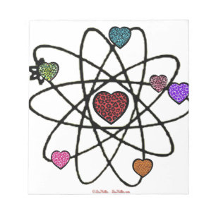 Atomic Valentine Leopard Print Hearts Notepad