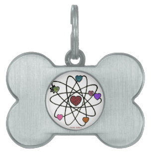Atomic Valentine Leopard Print Hearts Pet Tag